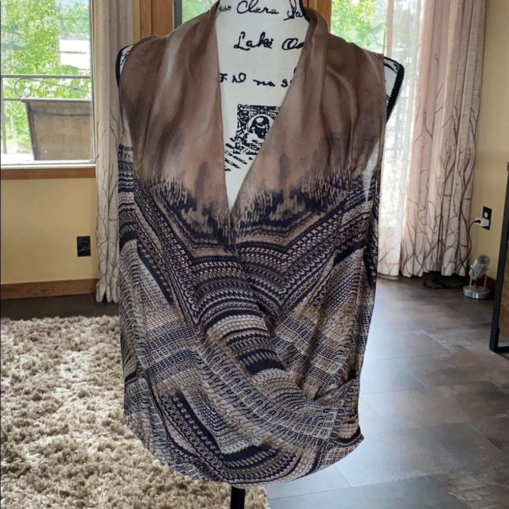 Haute Hippie Silk V Neck Blouse